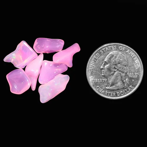Vista 5 de 7 piezas de piedras preciosas naturales de ópalo etíope rosa orgánico, cristal curativo de chakras, cristales ásperos y piedras preciosas piedra