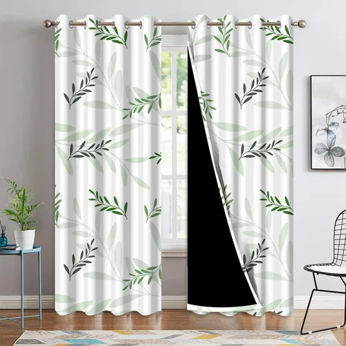 Vista 19 de Cortinas opacas 52 x 84 pulgadas, 2 paneles con aislamiento térmico y oscurecimiento, cortinas de ojal para ventanas para dormitorio y sala de estar