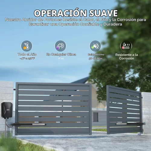 Vista 5 de CO-Z - Kit de abridor automático para puerta de batiente doble, abridor de puerta eléctrica para puertas de hasta 660 lb*2 18 pies, sistema
