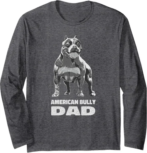 Vista 4 de American Bully Dad Dog Owner American Bully - Camiseta de manga larga Negro