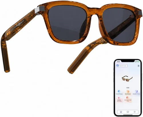 Vista 12 de Gafas Bluetooth con traducción AI, gafas inteligentes con audio Rosa-AI