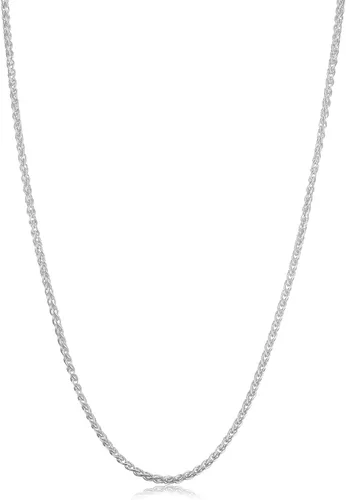 Vista 7 de Kooljewelry Collar de cadena de trigo redondo de plata de ley 925 (0.039 in, 0.059 in, 0.079 in o 0.102 in) Hecho en Italia