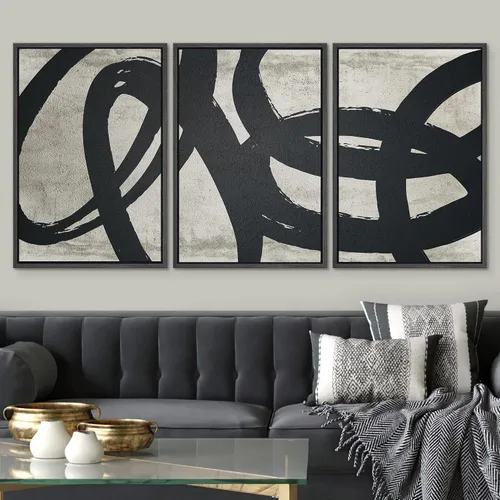 Vista 184 de SIGNWIN Lienzo enmarcado para pared, juego de arte pastel con cadena montañosa, bosque, niebla, naturaleza silvestre, ilustraciones modernas, arte