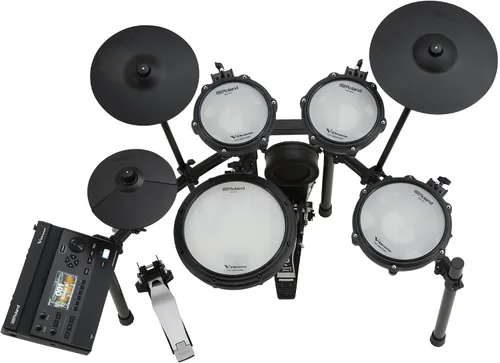 Vista 6 de Roland TD313 V-Drums Kit de batería electrónica Bundle con trono de batería, cable de audio, baquetas, bolsa para baquetas y paño de pulido