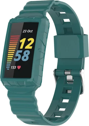 Vista 18 de AISPORTS Correa compatible con Fitbit Charge 6/5/4/3 con funda antigolpes, resistente a los impactos, con banda de repuesto de silicona para Fitbit