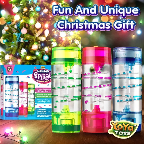 Vista 8 de YoYa Toys Liquimo Spiral - Liquid Motion Bubbler (paquete de 3) - Temporizador líquido de reloj de arena para niños y adultos - Juguetes