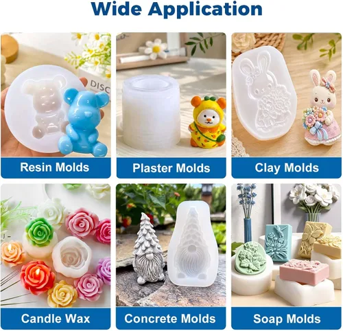 Vista 7 de JDiction Silicone Mold Making Kit 36OZ, 4H Fast Cure Soft Silicone Rubber