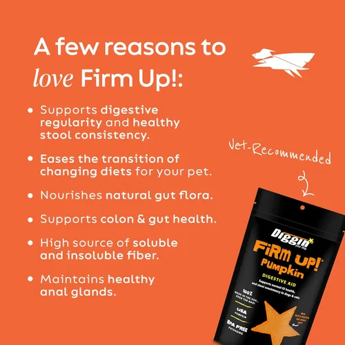 Vista 2 de Diggin’ Your Dog, Suplemento original de calabaza Firm Up para perros y gatos, 1 onza