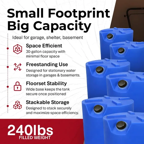 Vista 3 de Legacy Premium 30 Gallon Stackable Emergency Water Storage Tank