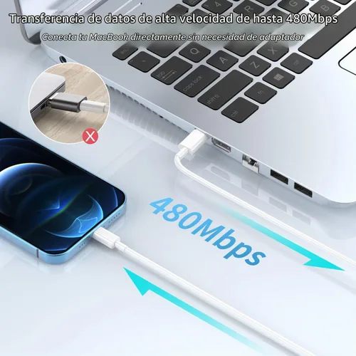 Vista 3 de Cargador USB C para iPhone, carga rápida, paquete de 3 unidades de 20 W, tipo C, cargador de pared con cable de carga USB C de 6 pies de largo