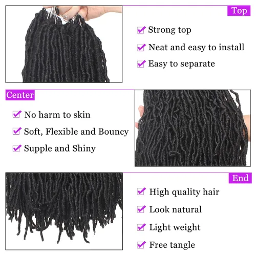 Vista 3 de Extensiones de pelo sintético, estilo diosa, rizado, ondulado, trenzas, pre-rizado, suave, para mujeres