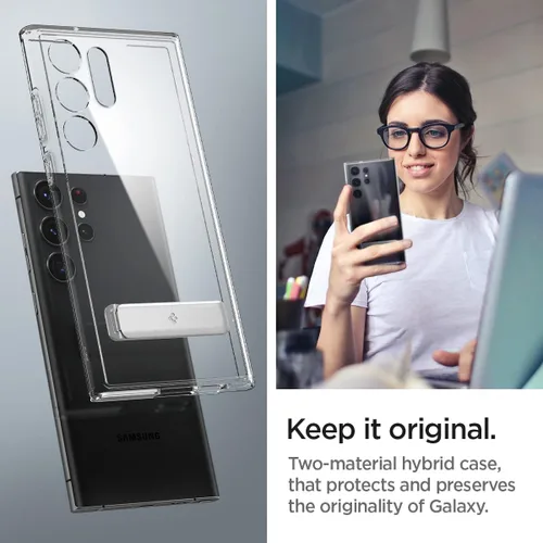 Vista 10 de Spigen Funda Ultra Hybrid S diseñada para Galaxy S23 Ultra (2023) [protección de grado militar] - Transparente