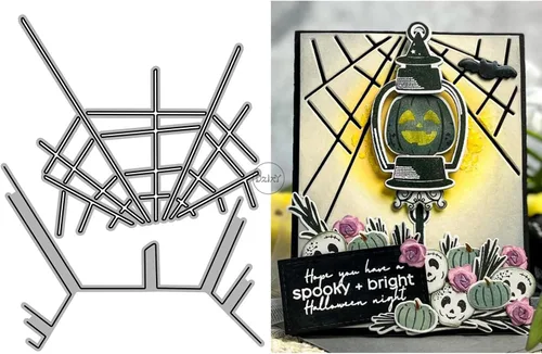 Vista 17 de Troqueles de corte de metal de encaje de telaraña de Halloween para hacer 15