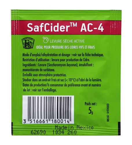 Vista 2 de Fermentis SafCider™ AC-4 (0.18 oz)