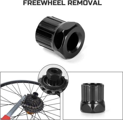 Vista 3 de Odoland Kit de herramientas de reparación de bicicletas, incluyendo extractor de manivela de bicicleta con llave inglesa/llave de 0.630 in