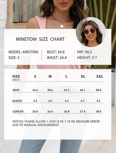 Vista 4 de Minetom - Camisetas básicas de verano para mujer, de manga corta, con hombros descubiertos y cuello en V
