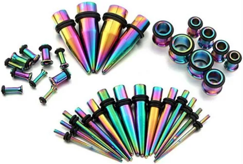 Vista 2 de Kjiasiw Juego de 36 piezas de 14G-00G de acero inoxidable para estirar de 14G-00G