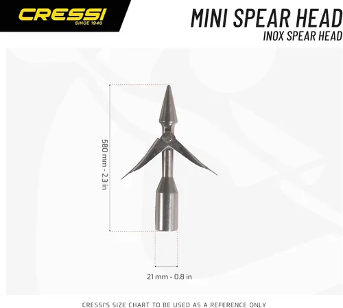 Vista 3 de Cressi Mini cabezal de lanza para fusiles de eje neumático - Fabricado en acero inoxidable duradero