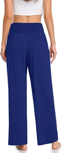 Vista 2 de TARSE - Pantalones de pierna ancha para mujer, pantalones deportivos informales y holgados para yoga, pantalones sueltos, cómodos, para descansar