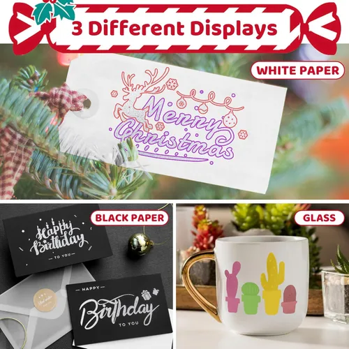 Vista 5 de ZSCM QUALITY DECIDES THE FUTURE Regalos de Navidad, 12 rotuladores metálicos con purpurina y contorno brillante, regalos de Navidad, 12 bolígrafos