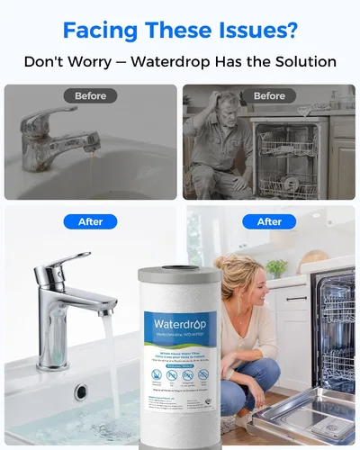 Vista 3 de Waterdrop WF10F Whole House Water Filter, Iron Filter, Compatible with WHF21-FG, Reduces Iron & Manganese Filter Cartridge, 6 Months, 2 Pack