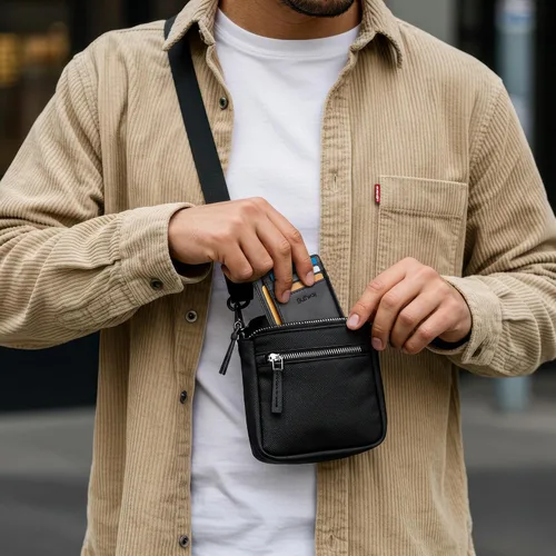 Vista 7 de Buffway - Carteras de cuero delgadas minimalistas con bolsillo frontal y bloqueo RFID para hombres y mujeres, negro (Alaska Black), Minimalista