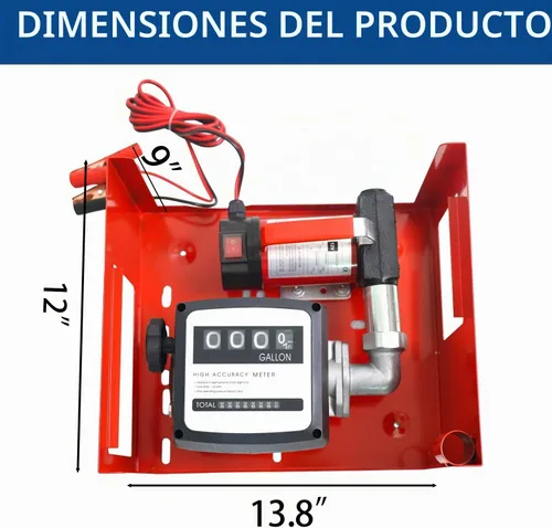 Vista 5 de Bomba de transferencia de combustible de 12 voltios de servicio pesado, bomba de transferencia de diésel autocebante con medidor de combustible