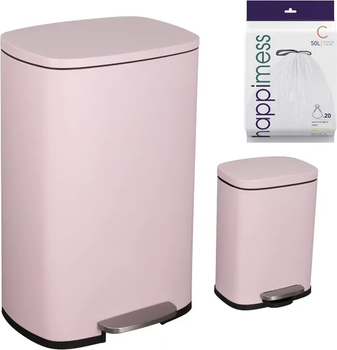 Vista 14 de happimess Connor - Bote de basura de acero inoxidable, 2 piezas, color negro carbón 13.2 and 1.3 Gallons, Rectangular, Soft-Close Lid, Fingerprint