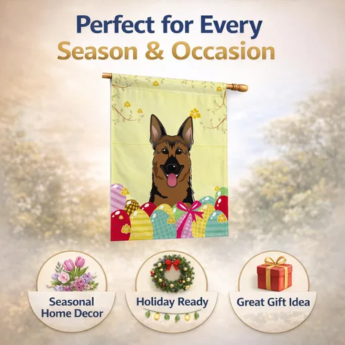 Vista 702 de Caroline's Treasures BB1923GF Bandera decorativa para jardín con diseño de Border Collie, para caza de huevos de Pascua, para jardín, jardín, patio
