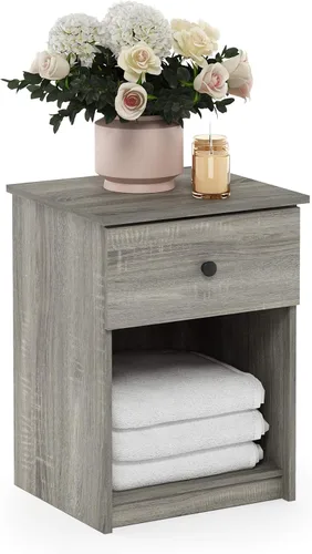 Vista 19 de Furinno Tidur - Mesita de noche, roble negro, americano, paquete de 2