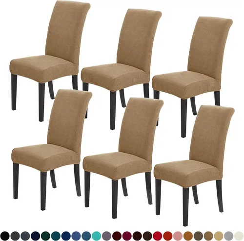 Vista 53 de Joccun - Juego de 2 fundas para sillas de comedor, fundas elásticas para sillas de comedor, fundas de asiento para sillas de comedor, funda de Negro