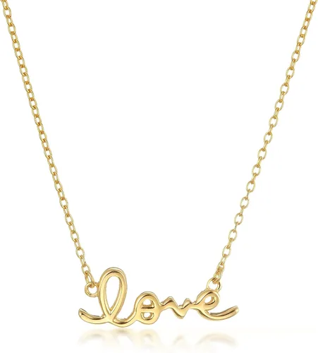 Vista 3 de Collar de amor cursivo Plata de ley 925