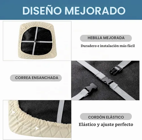 Vista 3 de Genina Fundas de asiento impermeables para sillas de comedor, fundas elásticas extraíbles y lavables, fundas de cojín para sillas de comedor