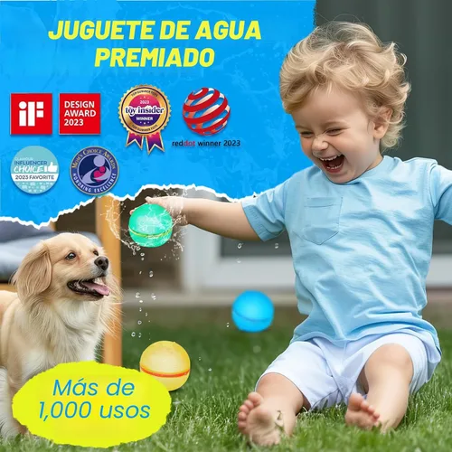 Vista 2 de 6 globos de agua reutilizables, bolas de agua magnéticas recargables para juegos al aire libre, bomba de salpicaduras de agua autosellante