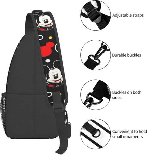 Vista 5 de Bolsos cruzados de ratón lindo de dibujos animados, bolso de hombro unisex de 15.3 pulgadas, riñonera, bolso de mensajero, regalo