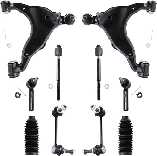 Vista 26 de Detroit Axle - Kit de suspensión delantera de 10 piezas para Jeep 2002-2004