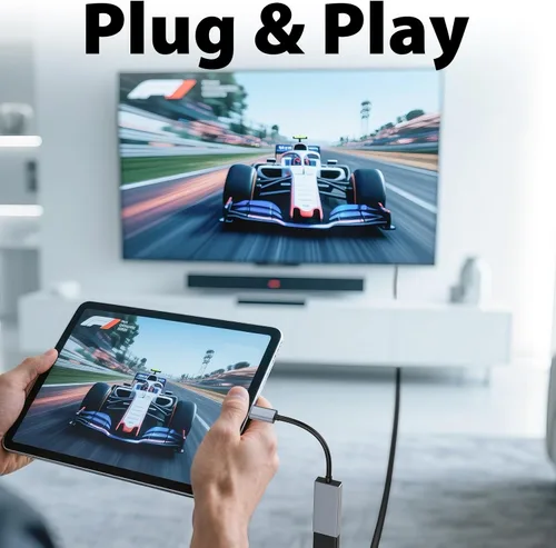 Vista 4 de Cyberguys Adaptador USB-C a DisplayPort, 4K 60Hz para monitores