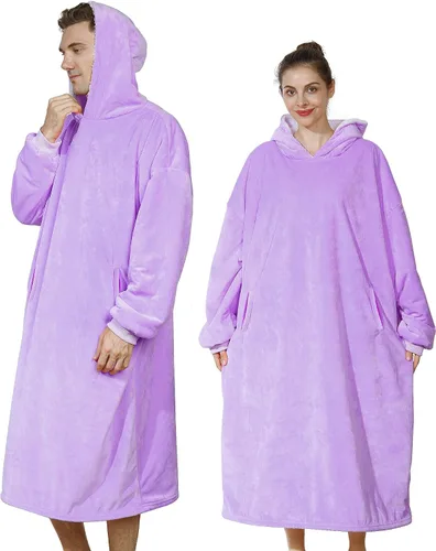 Vista 15 de AmyHomie Manta con capucha para adultos y adolescentes, manta con capucha Sherpa de gran tamaño, cálida y acogedora como regalo de cumpleaños