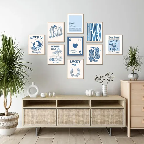 Vista 3 de RETRART Juego de Decoración Costera para Habitación de Nieta de 9 Piezas, Decoración de Habitación de Playa Preppy Decoración de Habitación Preppy