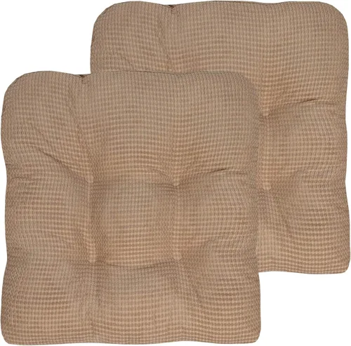 Vista 21 de Sweet Home Collection - Cojín de espuma de memoria triturada para silla premium, con capitoné, parte trasera de goma antideslizante con micropuntos