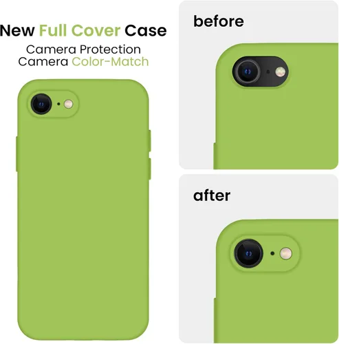 Vista 4 de FireNova Funda diseñada para iPhone SE 2022/2020, iPhone 7 8, silicona mejorada [borde recto] y [protección de cámara] funda para teléfono con forro