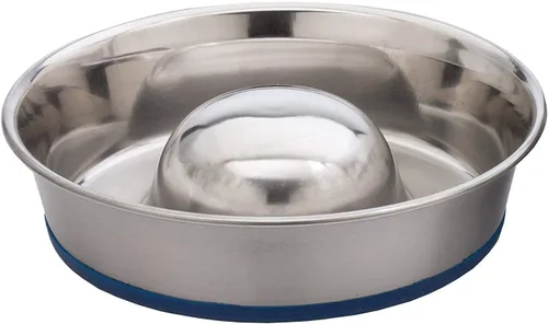 Vista 9 de OurPets Durapet Tazón de alimentación lenta Premium de acero inoxidable para perros, plateado, pequeño (2040010300)