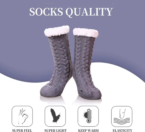 Vista 5 de SDBING - Pantuflas para mujer de invierno, súper suaves, cálidas, acogedoras, con forro polar y agarres