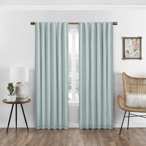 Vista 4 de ECLIPSE Absolute Zero Nora - Cortinas opacas con aislamiento térmico y bolsillo para cortinero, para dormitorio, panel individual, 50 x 95 pulgadas