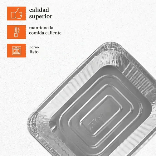 Vista 7 de PLASTICPRO Bandejas desechables de papel de aluminio 9 x 13, tamaño medio profundo, para hornear - Utensilios de cocina perfectos para hornear