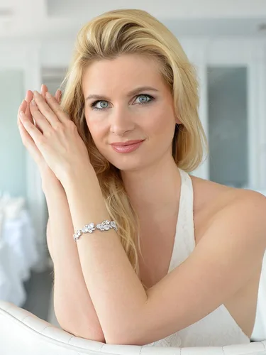 Vista 3 de Mariell Pulsera de novia y boda con circonita cúbica multiforma, perfecta para novias o madre de novia, Metal Gema, Circonita cúbica