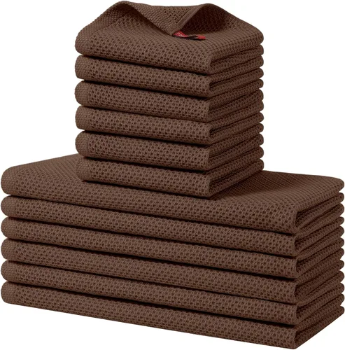 Vista 101 de Homaxy Juego de toallas y paños de cocina 100% algodón, 30 x 30 centímetros y 33 x 71 centímetros, juego de 8 toallas de cocina ultra suaves