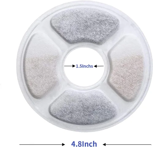 Vista 2 de Filtros de repuesto para fuente de agua para mascotas, filtros de carbón activado para gatos y perros, dispensador automático de agua (paquete de 16)