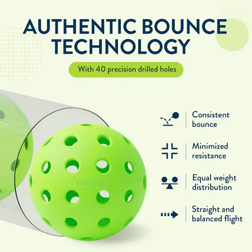 Vista 2 de Outdoor Pickleball Balls USAPA Approved for Tournament Play 6 12 48 Packs Durable 40-Hole Design Ideal for All Skill Levels Pickleball Accessories