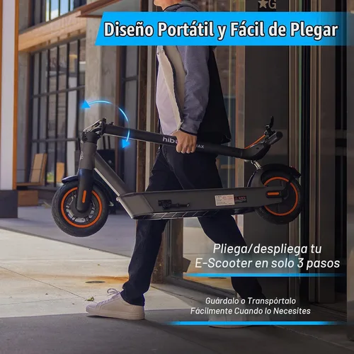 Vista 5 de Hiboy S2 MAX Adult Electric Scooter, 500W Motor, 40.4 Miles Long Range 19 Mph Top Speed, 10" Pneumatic Tire, Foldable Commuter E-Scooter with Dual